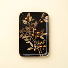 Load image into Gallery viewer, Golden Olive Enamel Tray
