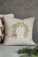 Load image into Gallery viewer, Embroidered Wreath Cushion, 20x20"
