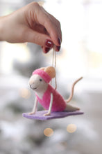 Load image into Gallery viewer, Yoga Yolanda Felt Mouse Ornament
