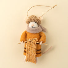 Load image into Gallery viewer, Knitting Nellie Felt Mouse Ornament

