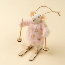 Load image into Gallery viewer, Skiing Sophie Felt Mouse Ornament
