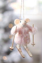 Load image into Gallery viewer, Skiing Sophie Felt Mouse Ornament
