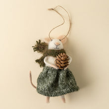 Load image into Gallery viewer, Pinecone Patrice Felt Mouse Ornament
