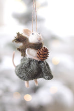Load image into Gallery viewer, Pinecone Patrice Felt Mouse Ornament

