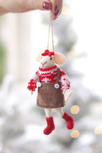 Load image into Gallery viewer, Merry Mabel Felt Mouse Ornament
