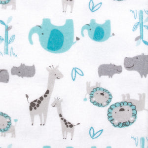 Gerber Safari Flannel Receiving Blankets, 5 Pack