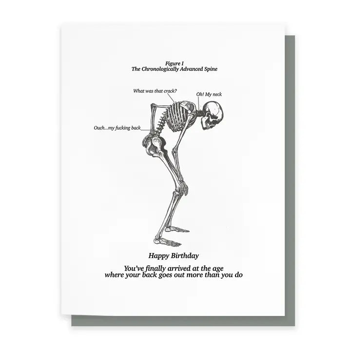 Back Ache Birthday Card