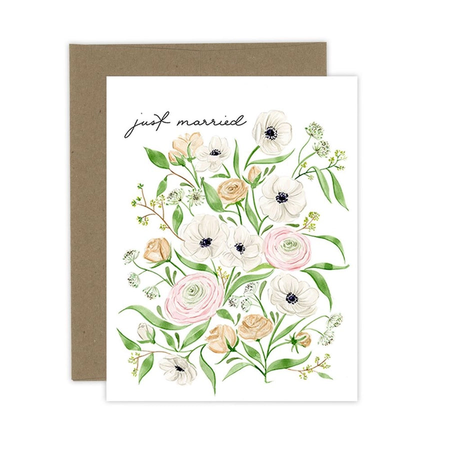 Just Married Flower Card