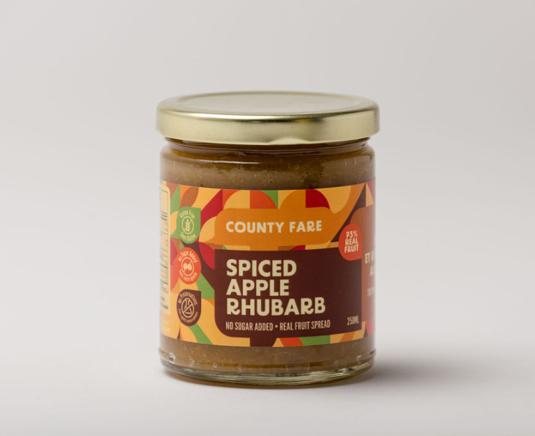 Spiced Apple Rhubarb No Sugar Added Fruit Spread, Country Fare