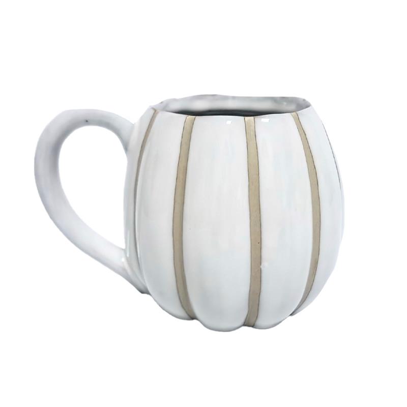 White + Taupe Pumpkin Mug