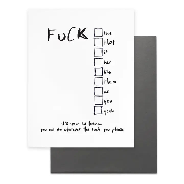 Fuck It Birthday Card