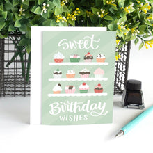 Load image into Gallery viewer, Sweet Birthday Wishes Cupcake Birthday Card
