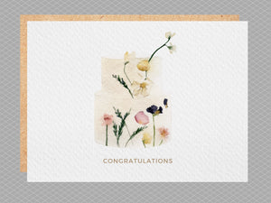 Floral Wedding Cake Card