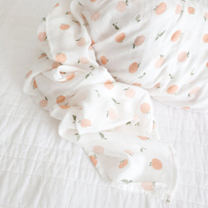 Lulujo Peaches Swaddle Blanket