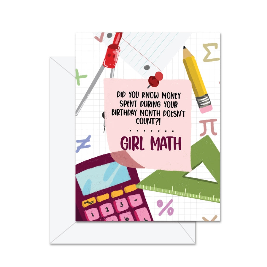 Girl Math Birthday Card