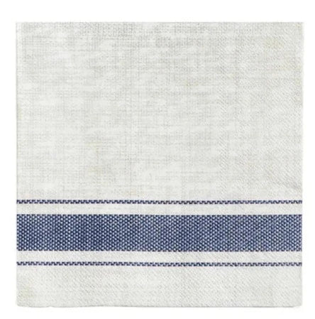Bistro Cocktail Napkin, Blue Stripe