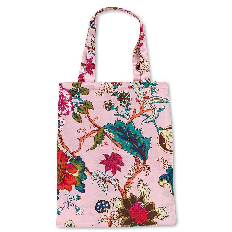 Stamp Floral Tote, Pink