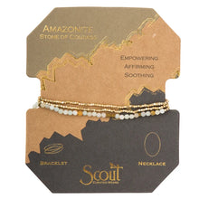 Load image into Gallery viewer, Delicate Stone Bracelet/ Necklace- Amazonite &amp; Gold
