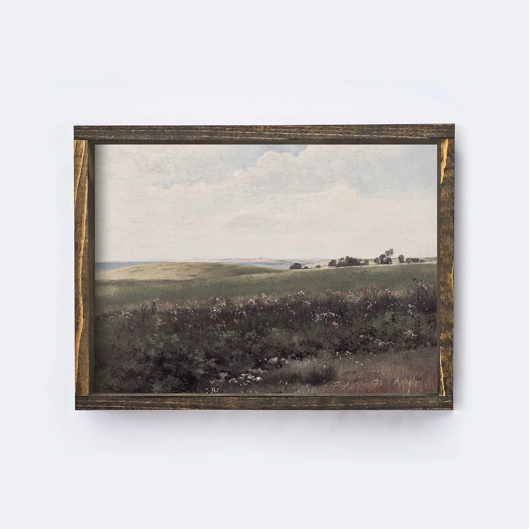 Coastal Meadow Vintage Inspired Art, 12 x 9