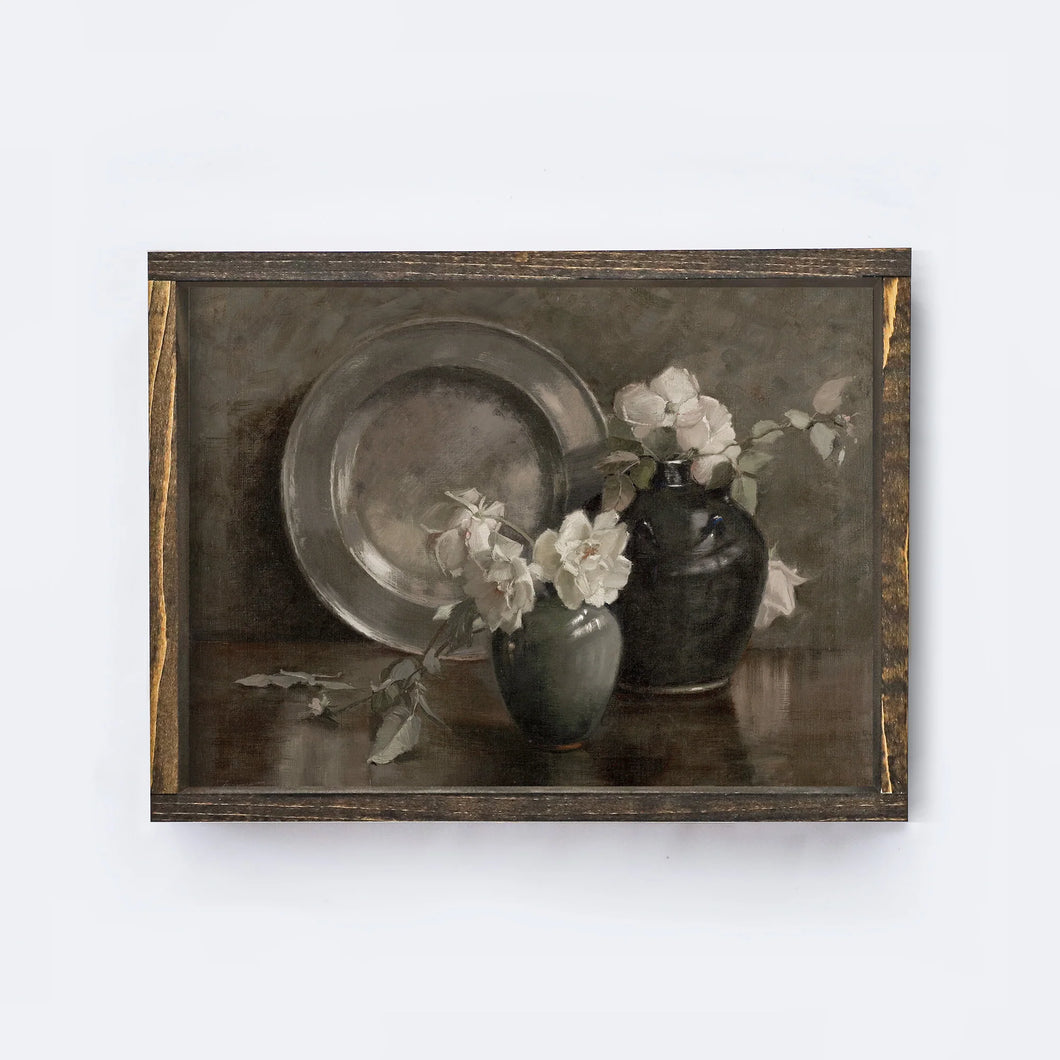 Vintage Floral Still Life, 12 x 9