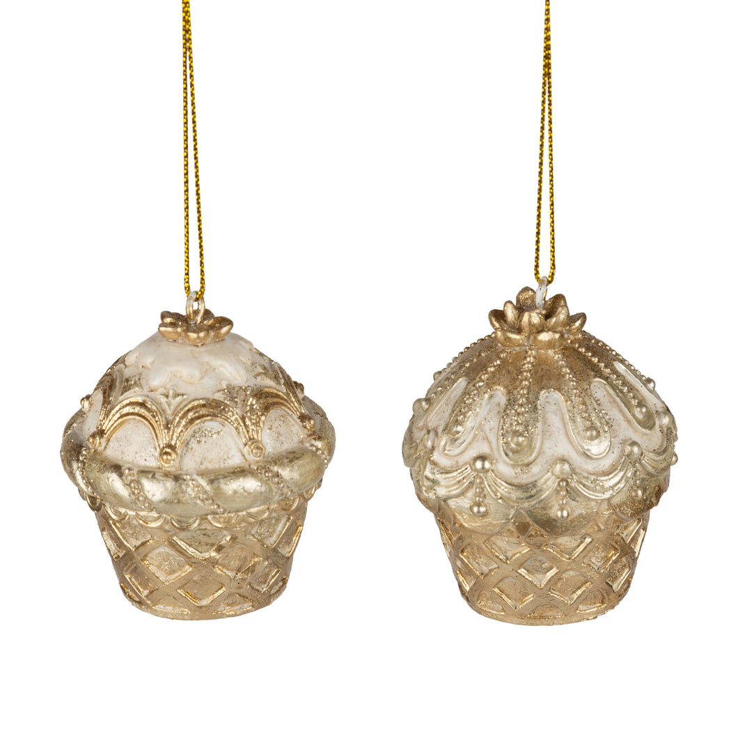 Golden Cupcake Ornament