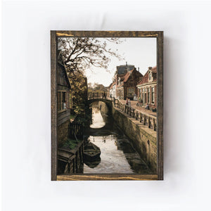 Amsterdam Canals Vintage Artwork, 12 x 9"