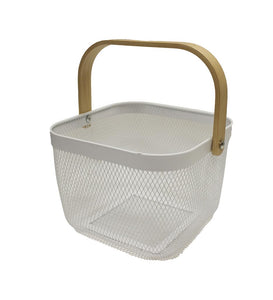 White Metal Basket, Small
