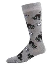 Load image into Gallery viewer, Scary Black Cat Mens Halloween Socks
