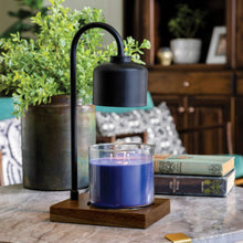 Load image into Gallery viewer, Black &amp; Wood Arched Candle Warmer Lamp
