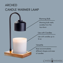 Load image into Gallery viewer, Black &amp; Wood Arched Candle Warmer Lamp
