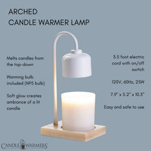 Load image into Gallery viewer, White &amp; Wood Arched Candle Warmer Lamp
