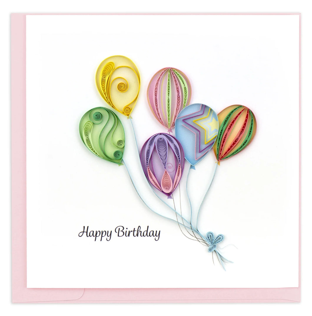 Balloon Bunch Quilling Birthday Card