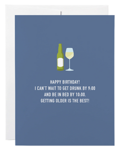 Drunk by Nine Birthday Card
