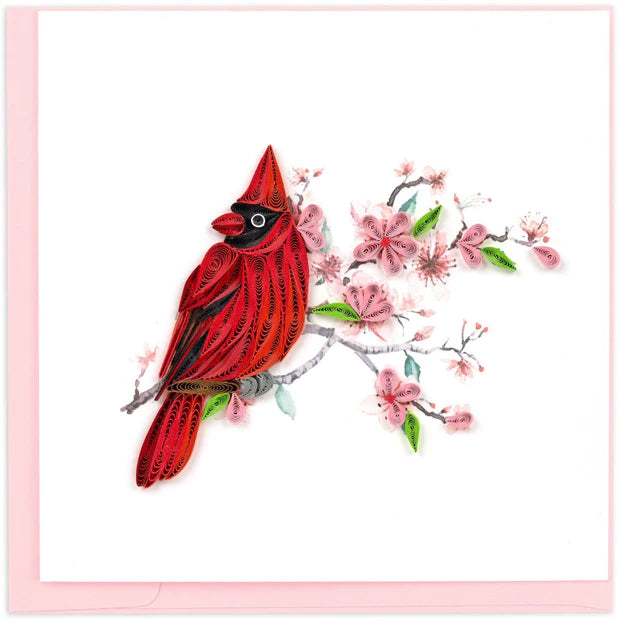Cardinal Blossom Quilling Card