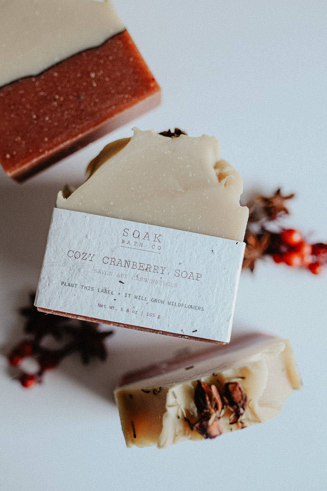 Cozy Cranberry Soap Bar by SOAK Bath Co