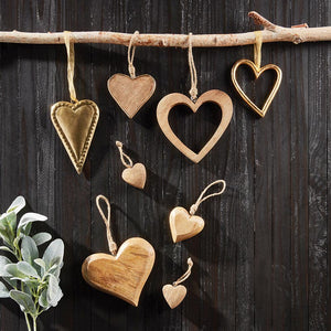 Wood Hanging Heart - Large