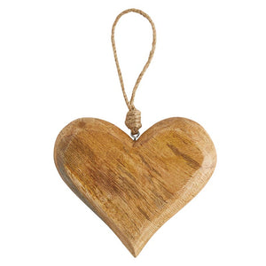 Wood Hanging Heart - Large