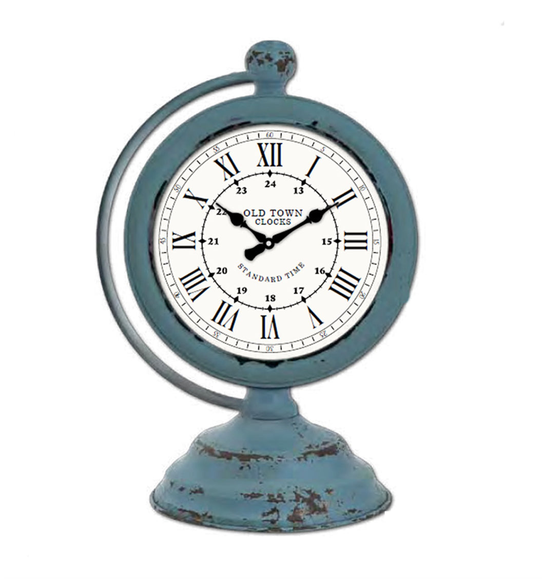 Rustic Blue Tabletop Clock