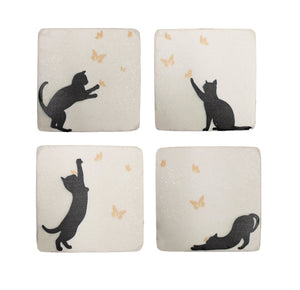 Cat + Butterfly Coasters