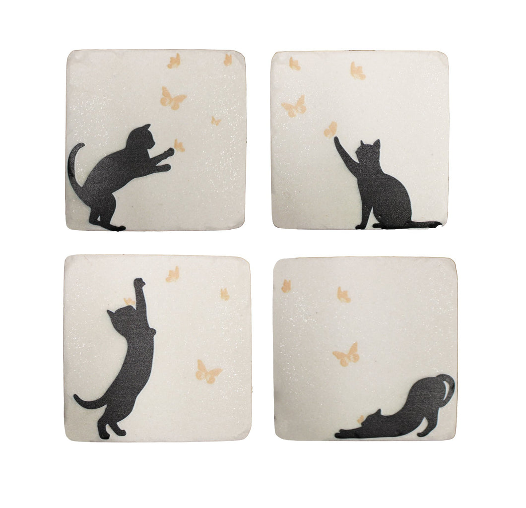 Cat + Butterfly Coasters