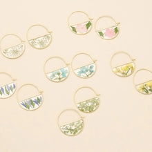 Load image into Gallery viewer, Pressed Flower Hoop Earrings
