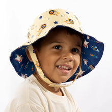 Load image into Gallery viewer, Baby/Kids Reversible Patterned Sun Hat - Animal Superhero
