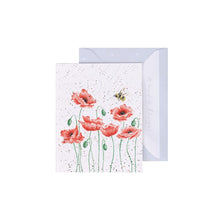 Load image into Gallery viewer, Poppies &amp; Bee Enclosure Card
