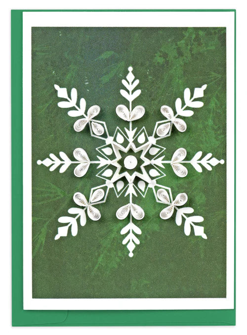 Snowflake on Pine Quilling Enclosure Card