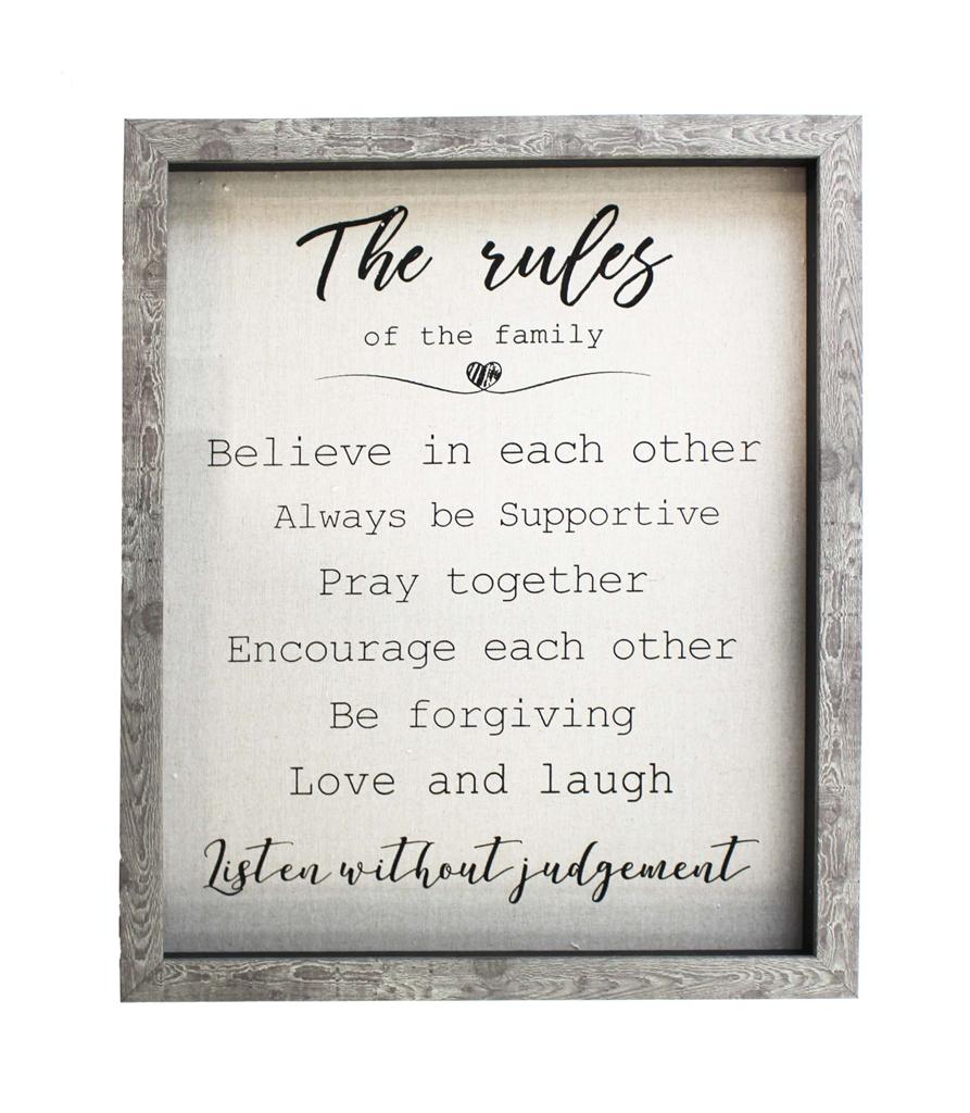 Rules of The Family Sign