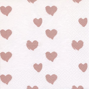 Antique Pink Hearts Lunch Napkin