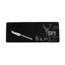Load image into Gallery viewer, Scenic Stag Mini Slate Cheese Board &amp; Knife Set
