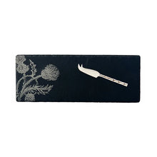 Load image into Gallery viewer, Thistle Trio Single Mini Slate Cheese Board &amp; Knife Set

