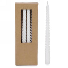 Load image into Gallery viewer, Twisted White Dinner Candles
