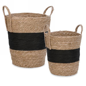 Banded Black Basket